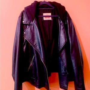 Levi’s leather jacket with hood women’s